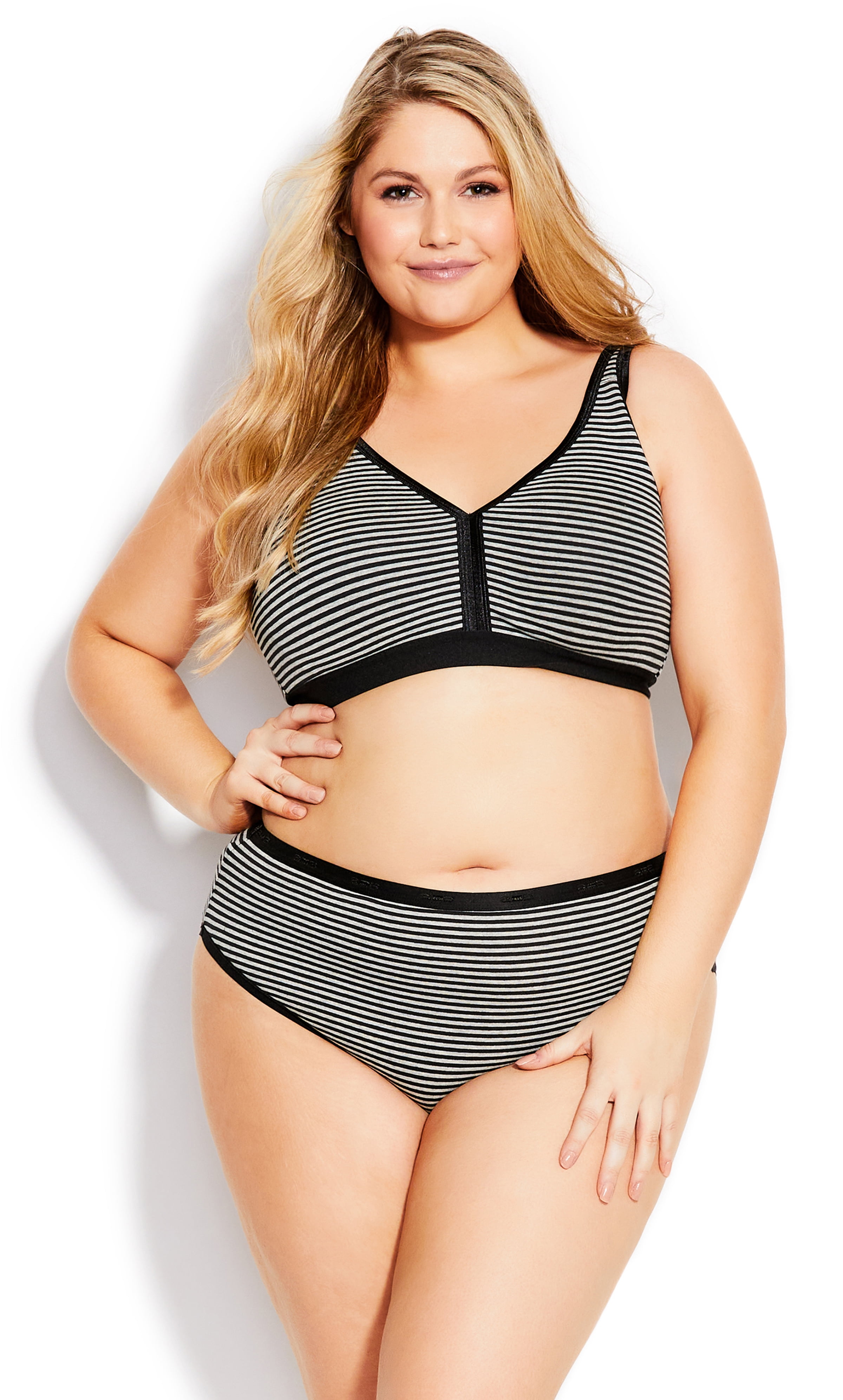 Avenue Women's Plus Size Stripe Cotton Hi Cut Briefs Underwear - Walmart.com