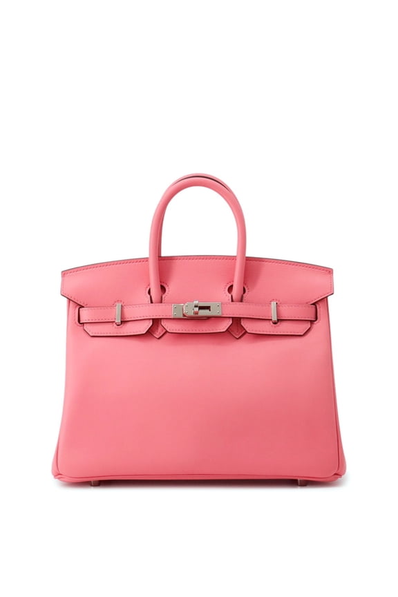 Pre-Owned Herms Birkin 25 Rose Azalee/Swift Y Stamped HERMES Handbag