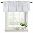 thumbnail image 2 of Spring Daisy Floral Valances for Windows, Decorative Rod Pocket Window Valance Curtains, Yellow Plaid Summer Botanical Short Curtain Drapes for Kitchen/Bathroom/Living Room, 2 Panels, 42" W x 12" L, 2 of 8