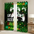 thumbnail image 2 of Erosebridal Gaming Gamepad Curtains and Drapes (38x45), Green Square 30%-50% Blackout Curtains for Bedroom, Teens Teengaer Curtains for Living Room, Window Curtains Room Decor, 2 of 6