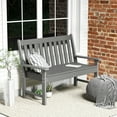 thumbnail image 3 of Gymax Garden Bench All-Weather HDPE 2-Person Outdoor Bench for Front Porch Backyard, 3 of 10