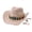 Beige, variant on Women's Bohemian Straw Cowboy Hat, UPF 50+ Wide Brim Panama Hat With Beaded Band for Vacation Outfits, Beach & Western Style Beige One Size