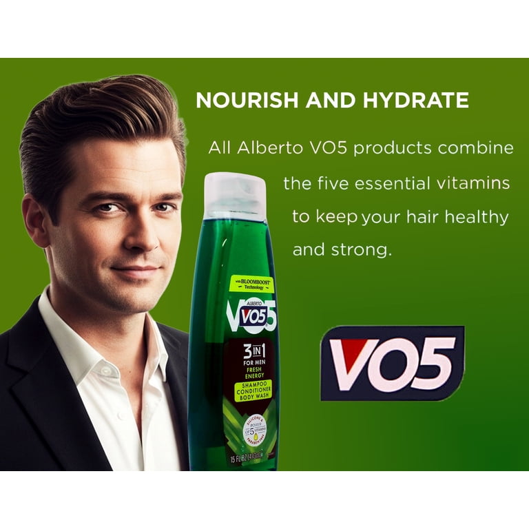 E. ENERGY WASH PACK 100g 3個セット Alberto VO5 Men 3-In-1 Shampoo Conditioner Body Wash Fresh Energy