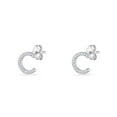 thumbnail image 3 of Initial Letter C Stud Earrings Cubic Zirconia 925 Sterling Silver 6.5mm, 3 of 6