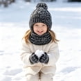 thumbnail image 5 of Toddler Hats Gloves and Scarves Sets Winter Warm Knit Thick Thermal Stretchy Ski Head Hat Scarf Gloves Set, 5 of 8