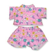 Angle View: Pink PJ's Outfit Teddy Bear Clothes Fits Most 14" - 18" Build-a-bear and Make Your Own Stuffed Animals