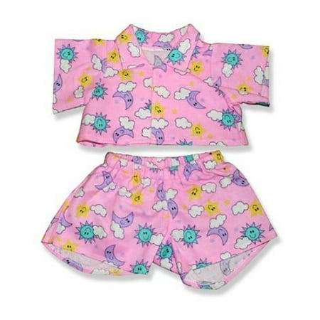 Pink PJ's Outfit Teddy Bear Clothes Fits Most 14" - 18" Build-a-bear and Make Your Own Stuffed Animals