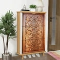 thumbnail image 6 of Shoe Storage Cabinet with 3 Flip Drawers for Beautiful patterns wooden carved door Shoe Rack Storage Organizer, 6 of 8