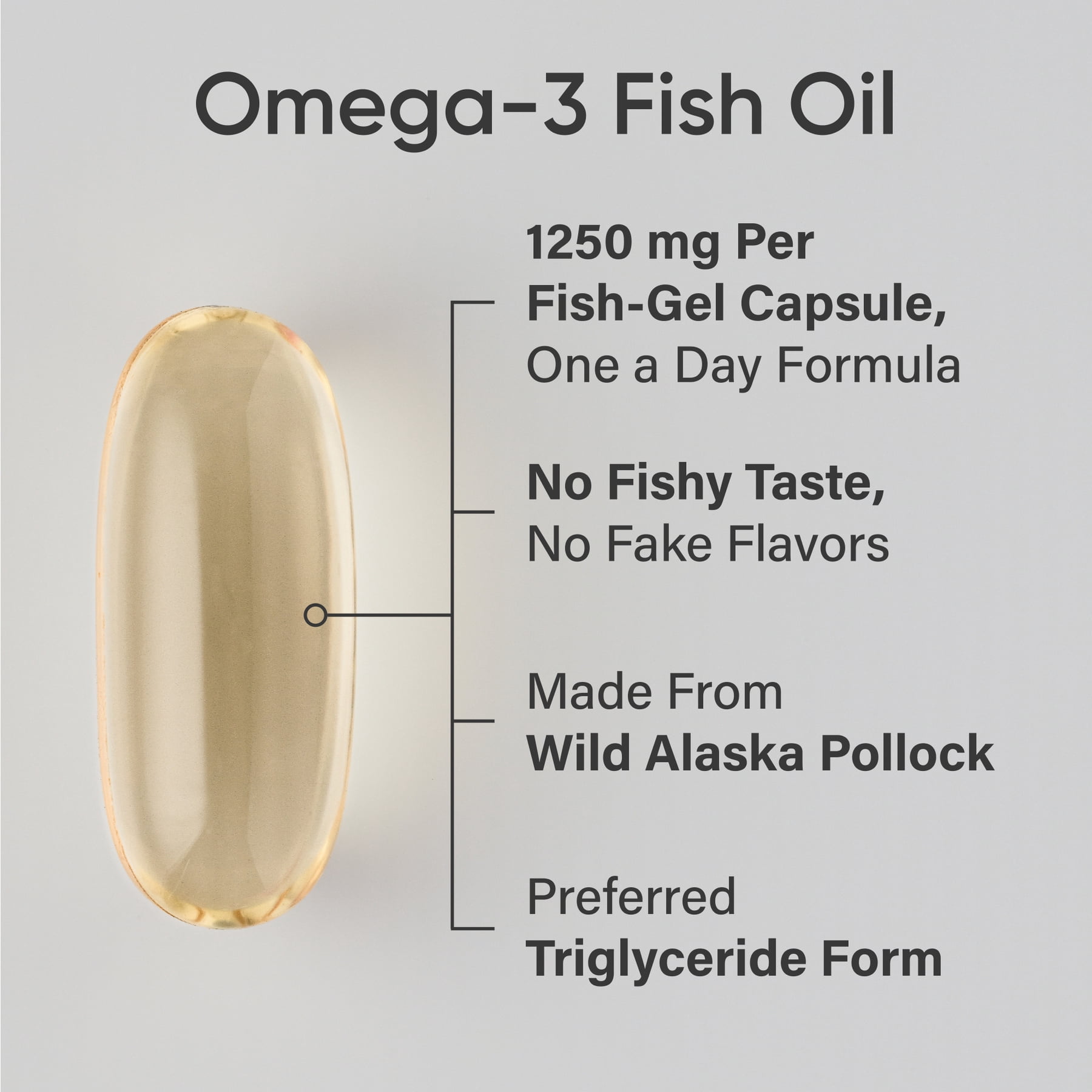 Sports Research® Triple Strength Omega 3 Fish Oil 1250mg Wild Alaska Pollock Burpless (30 Softgels)