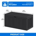 thumbnail image 2 of Dextrus 90 Gallon Double-Wall Resin Deck Box, Black Waterproof Weather Resistant Outdoor Storage Box, Lockable Container with 450lbs Heavy-Duty Seating for Patio, Garden Tools & Outdoor Essentials, 2 of 10