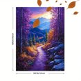 thumbnail image 3 of UXIEQU 12x16 Inch 2D Flat Moonlit Forest Path Wall Art Purple Blue Woodland Tranquil Nature Home Decor, 3 of 8