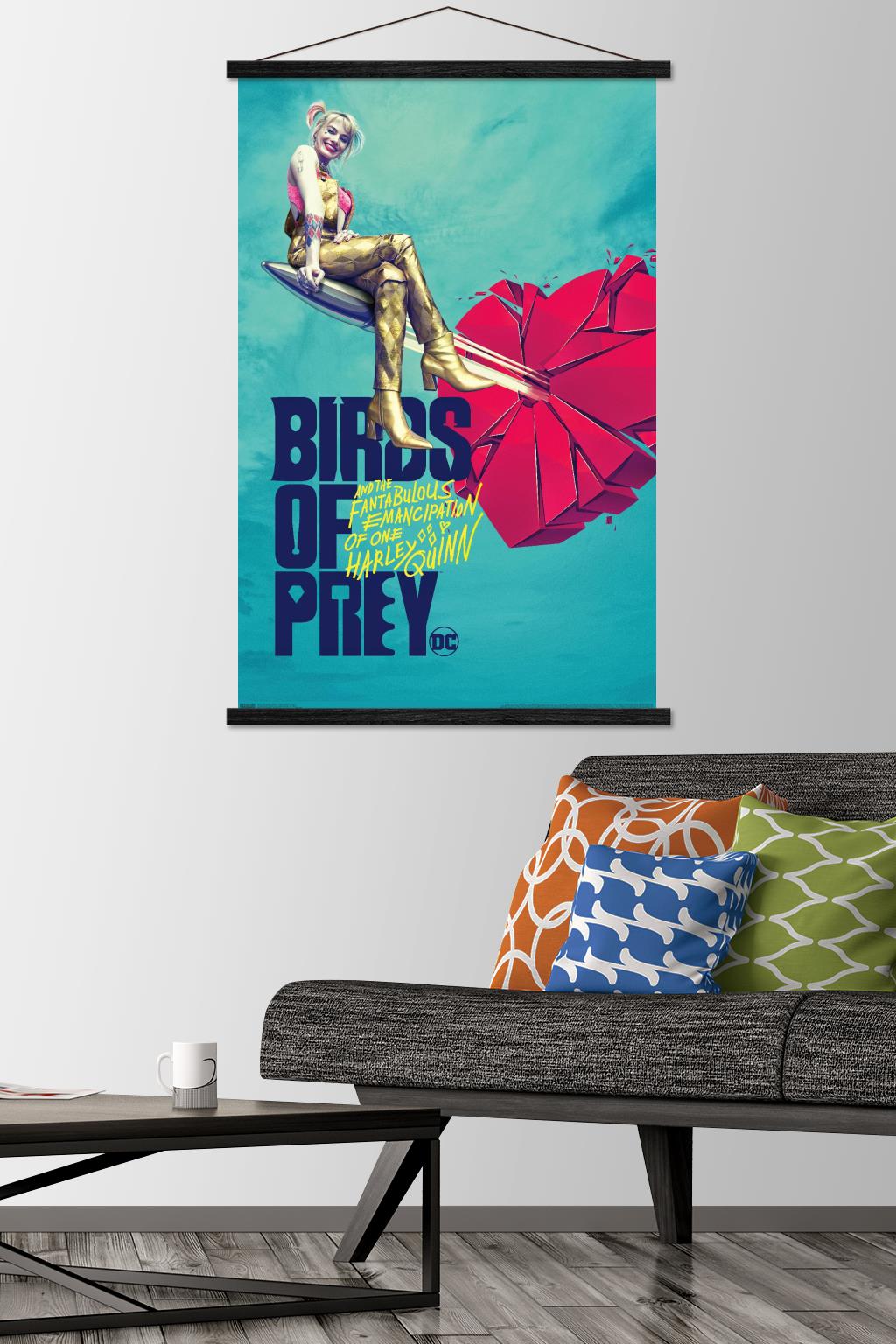 DC Comics Movie - Birds Of Prey - Heart Wall Poster with Wooden Magnetic Frame, 22.375" x 34"