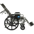 thumbnail image 6 of Medline Reclining Wheelchair with Removable Desk Arms, Elevating Legrests, 16-In Seat, Height Adjustable, 300 lb Weight Capacity, Chrome, 6 of 9