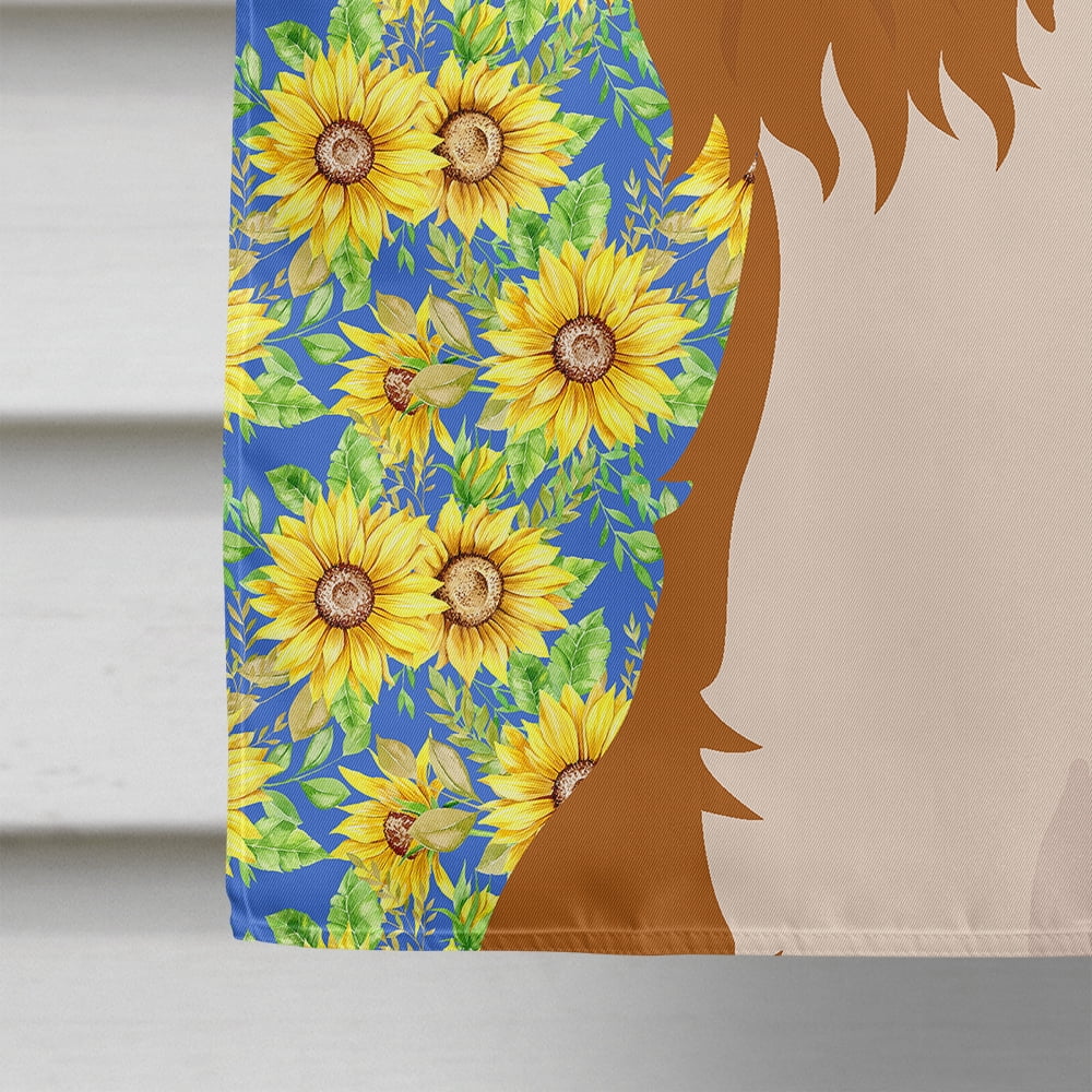 Summer Sunflowers Blenheim Cavalier Spaniel Flag Canvas House Size 28 in x 40 in