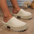 thumbnail image 4 of Womens Platform Mules Slip On Sandals Closed Toe Clogs Non-Slip Thick Sole Waterproof Slippers, 4 of 13