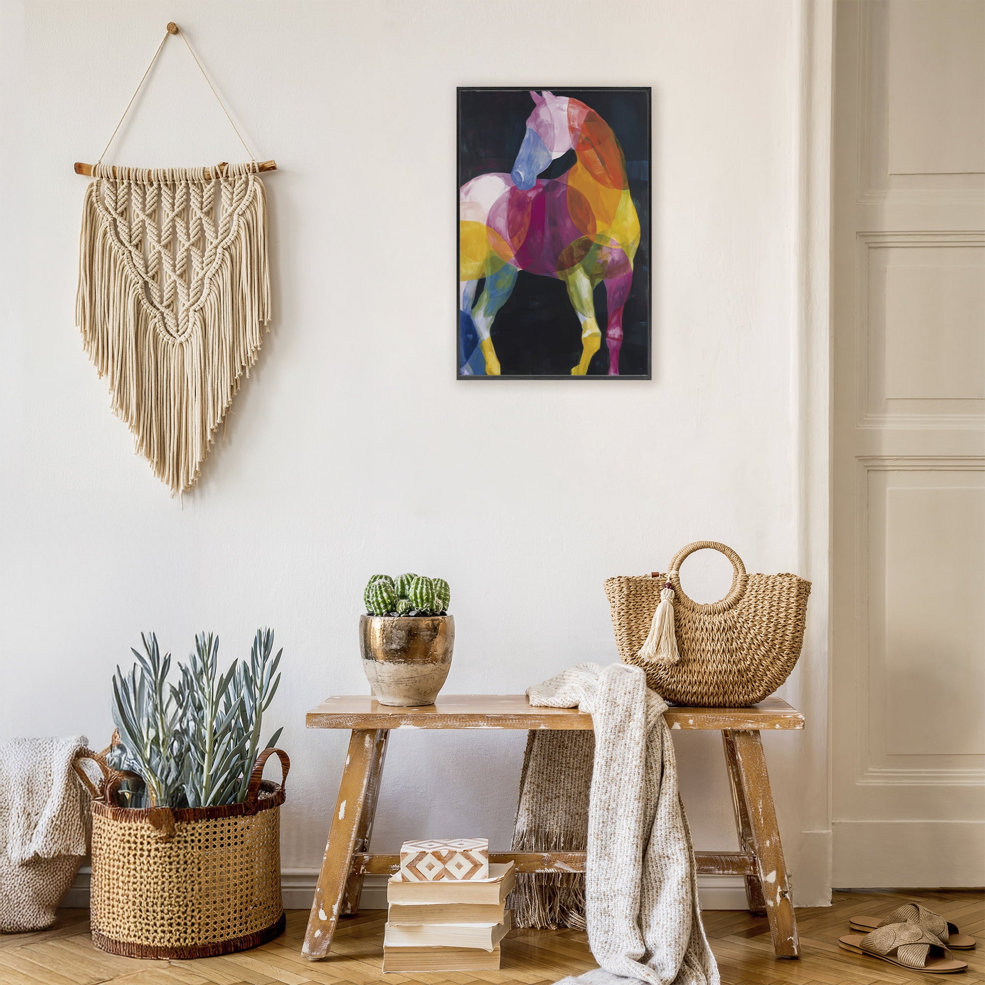 Stupell Industries Prism Horse Abstraction Black Framed Giclee Art, design by Chromatic Storm Studio