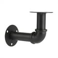 thumbnail image 1 of Soporte de estante de tubería industrial de hierro negro, soporte de pared para decoración del hogar, desmontable., 1 of 3