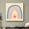 thumbnail image 2 of PixonSign Canvas Print Wall Art Pink Star Underneath Blue & Orange Rainbow Geometric Shapes Illustrations Modern Art Chic Relax/Calm Multicolor Warm for Living Room, Bedroom, Office - 16"x16", 2 of 5