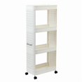 thumbnail image 3 of 2-Tier Mobile Under-Desk Storage Cart with Wheels - Sturdy, Space-Saving Organizer for A4 Files, Books, Snacks - Versatile Use in Office, Kitchen, Living Room - Durable New Material Construction,, 3 of 5