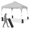 thumbnail image 2 of Yaheetech 10x10 FT Pop Up Canopy Tent with Roller Bag, Light Gray, 2 of 9