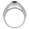 thumbnail image 2 of 10K White Gold Natural Blue Sapphire Halo Ring Oval 8x6 mm with Diamond Accents, size 7, 2 of 4