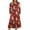 Deep Red, variant on Women's Christmas Printed Fashionable Loose Round-Neck Dress, Holiday Print, Casual Wear, Retro Style, Comfort Fit, Everyday Dress, Festive,Hot Pink,XL