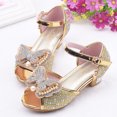 thumbnail image 5 of Rbaofujie Dress Up Shoes for Little Girls Toddler Kids Girls Pearl Butterfly-Knot Crystal Single Princess Baby Boy Shoes Gold, 5 of 8