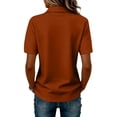 thumbnail image 4 of Dwellite Polo Shirts for Women Golf Button Collared Summer Short Sleeve Tops Lightweight Work Polo Shirt Blouses Wine XL, 4 of 5