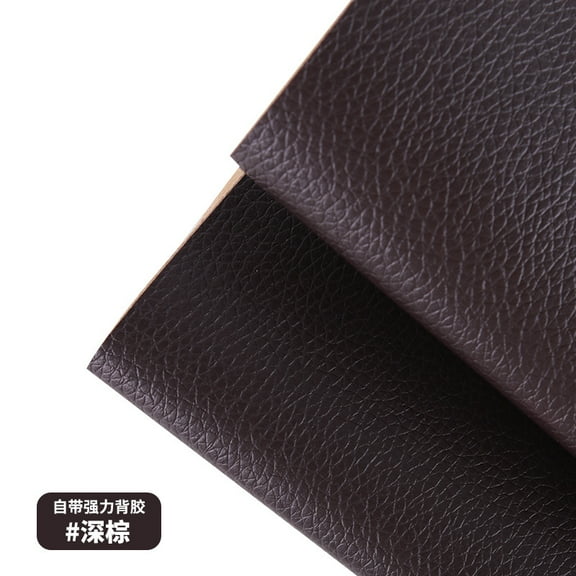NAMZI 1 Pc 9.8×23.6in Self-Adhesive Leather Repair Patch, Strong Anti-Scratch Tape for Sofas, Couches & Car Seats, Dark Brown