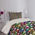 thumbnail image 4 of Ambesonne Colorful Quilted Coverlet 2 Pcs, Stars Disco, Twin Size, Multicolor, 4 of 5