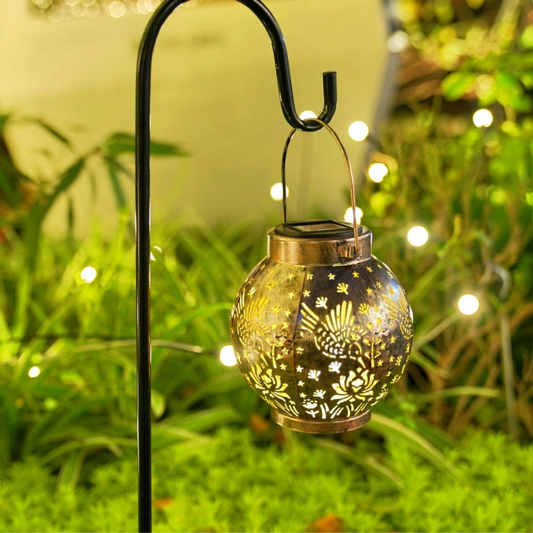ExcMark Solar Hanging Lanterns, Set of 2, Bronze photo 4
