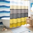 thumbnail image 5 of No Hook Shower Curtain with Built-in Rings - Farmhouse Rustic Wood Texture Washable Waterproof Fabric Bathroom Curtains for Hotel,Rentals, 60 X 72 Inch Long , Yellow Grey, 5 of 9