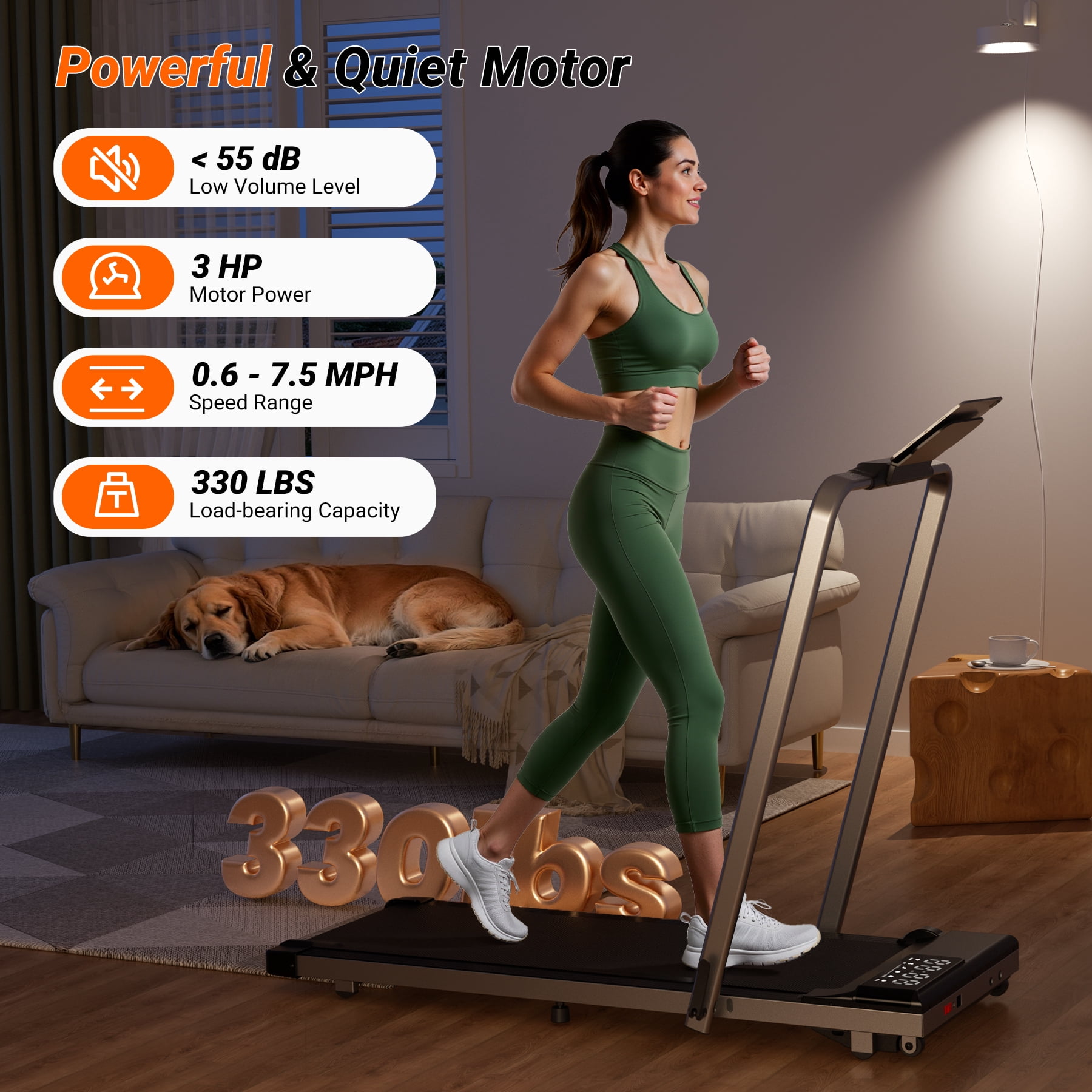 Sundorei Pro Desk Exercise Treadmills,3 in 1 Walking Pad Treadmill, 300 Weight Capacity Foldable Treadmill, 3.0HP Low Noise