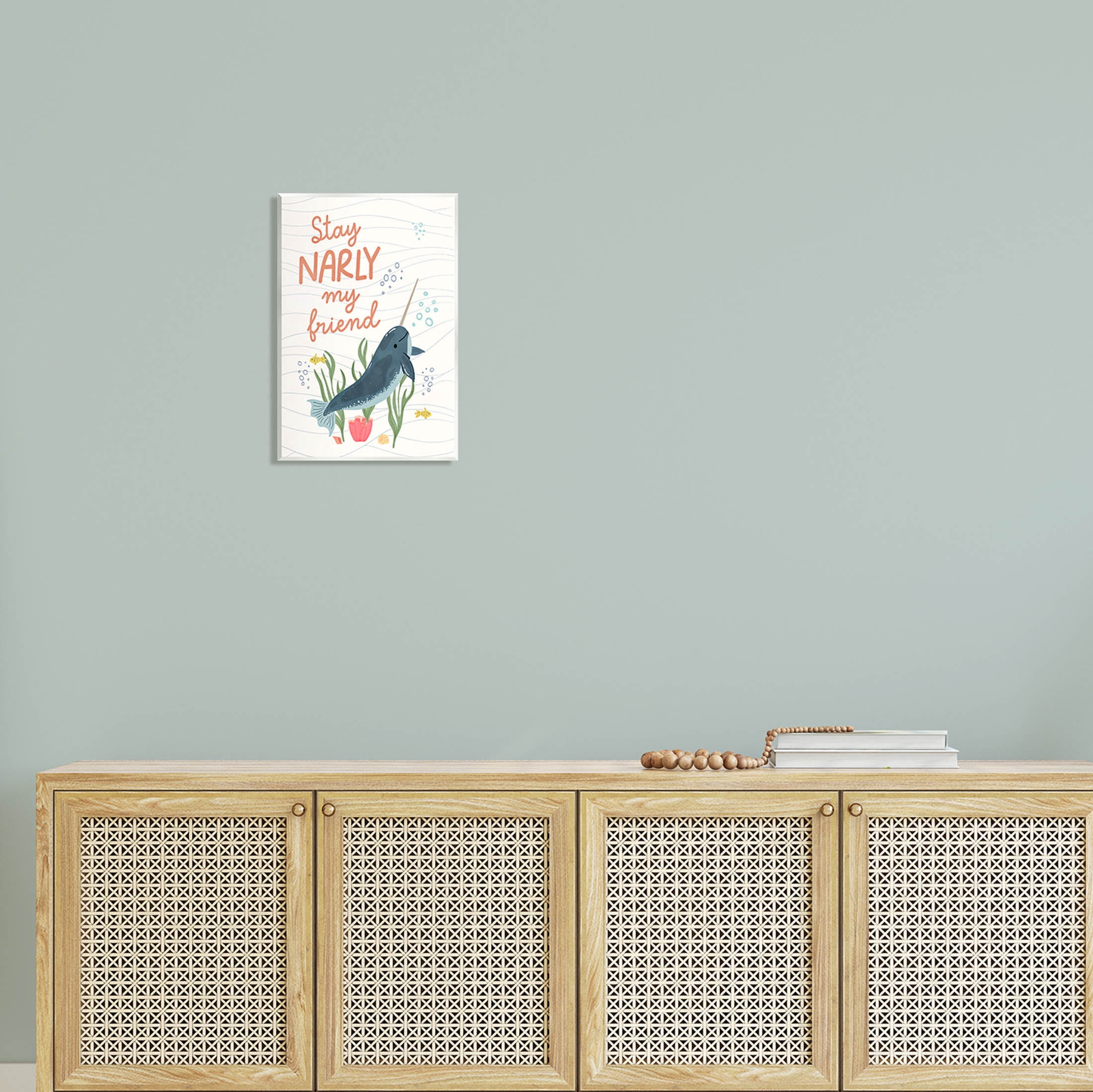 Stupell Industries Stay Narly My Friend Narwhal Graphic Art Unframed Art Print Wall Art, Design by Nina Blue