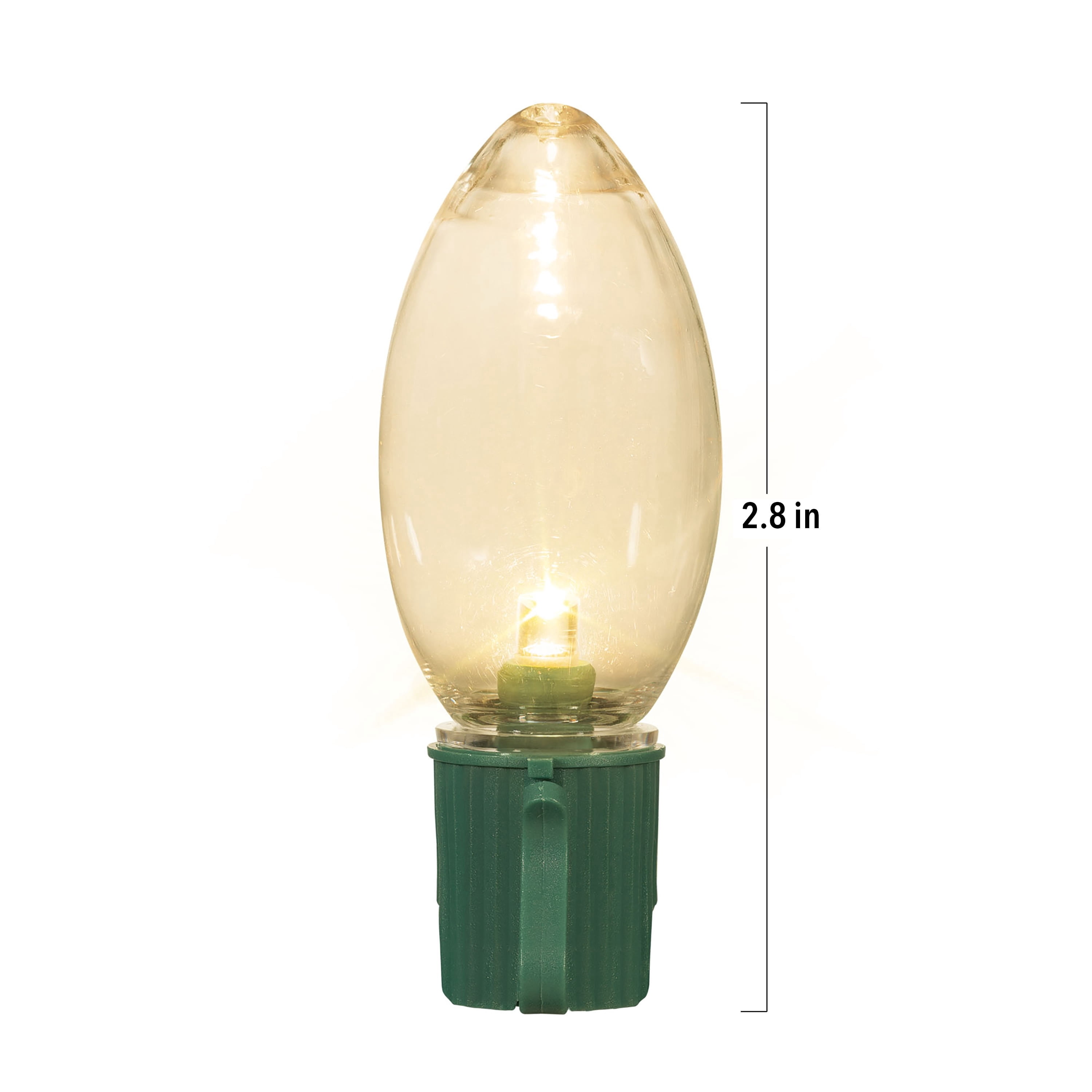 Indoor/Outdoor 25-Count LED Ultra Bright C9 Christmas String Lights, Warm White, Green Wire, 14', by Holiday Time