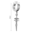 thumbnail image 5 of GROFRY Smooth 1 Pair Men Earrings Solid Color Sword Shape Punk Style Portable Drop Earrings for Daily Wear, 5 of 8