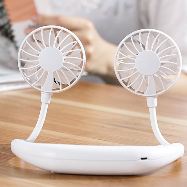 Ventilador de refrigeración de cuello portátil Ventilador de refrigeración pequeño USB de bajo ruido para la oficina de la escuela en casa Hugtrwg Para estrenar