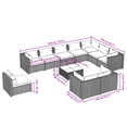 thumbnail image 4 of vidaXL 11 Piece Garden Lounge Set with Cushions Poly Rattan Brown, 4 of 5