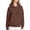 Brown, variant on Hoodies for Women Studded Hem Long Sleeve Pullover Sweatshirt Solid Color Metal Stud Trims Dropped Shoulder Front Pouch Pocket Ribbed Cuffs Fleece-like Feel (White, XL)