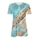 thumbnail image 2 of TaTaai Women's V-Neck Printed Top, Soft Cotton, Relaxed Fit Short Sleeve, Button Accent Ruching, Pullover Style, Casual Daily Wear Spring Summer Multi-Color Options Gift, 2 of 5