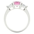 thumbnail image 4 of Three-Stone Engagement Ring for Women - 2.82ct Simulated Pink Diamond in 14K White Gold Promise Ring, 4 of 6