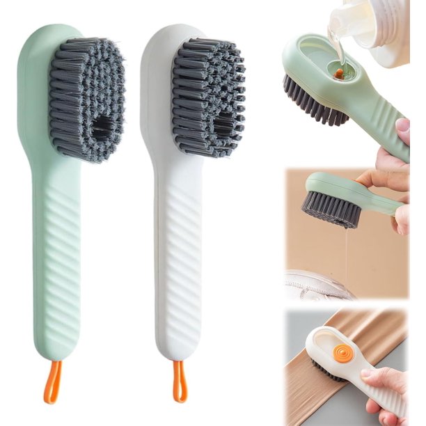 Cepillo de limpieza multifunción 2 en 1, cepillo para zapatos y cepillo para ropa para limpiar, cepillo de limpieza de zapatos de cerdas suaves para el hogar, herramienta de limpieza de cepillo de fre
