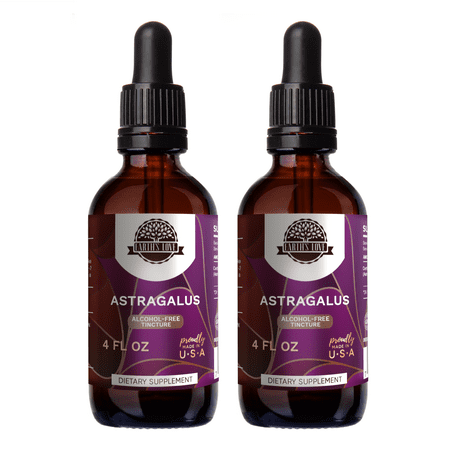 Earth's Love Astragalus Alcohol-FREE Herbal Extract Tincture, Super-Concentrated Astragalus (Astragalus membranaceus) Dried Root 2x4 oz