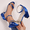 Blue, variant on Womens Ankle Strap Sandals 2025 Summer New Strap Buckle Thick Block Heel Open Toe Satin Wedding Bridal Party Shoes