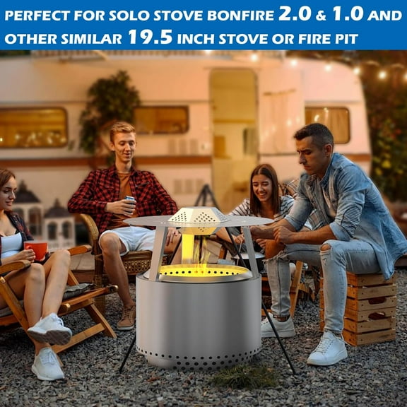 Heat Deflector for  Bonfire 19.5" Stainless Steel Heat Diffuser Accessories with Carrying Handle and 3 Support Leg for 19.5" Other Outdoor Indoor Fire Pits