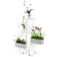 thumbnail image 4 of 4 Tier Garden Plant Stand & Flower Pot Holder Display Rack Indoor Outdoor Metal Organizer Rack, 4 of 8