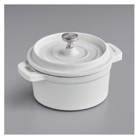 Cast Iron Enameled Cookware (Pot Mini 0.5 Qt., Artic White)