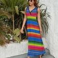 thumbnail image 4 of Zarape in Blue Sleeveless Dress chic and elegant woman dress dress women summer, 4 of 7