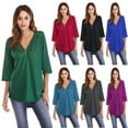 thumbnail image 1 of Tralilbee New Fashion Versatile Plus Size 16XL Half Sleeve Shirt Ruched Zipper Loose Casual T-Shirt, 1 of 3