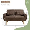 thumbnail image 2 of Sobaniilo 47" Small Modern Loveseat Sofa, Mid Century Linen Fabric 2-Seat Sofa Couch Tufted Love Seat with Back Cushions and Tapered Wood Legs for Living Room, Bedroom and Small Space (Brown), 2 of 8